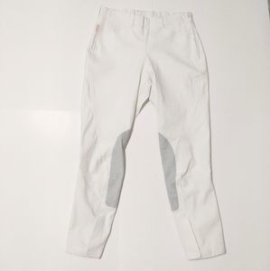 THE TAILORED SPORTSMAN  Low-Rise Side-Zip Breech Grey Knee Patch sz 26 Reg